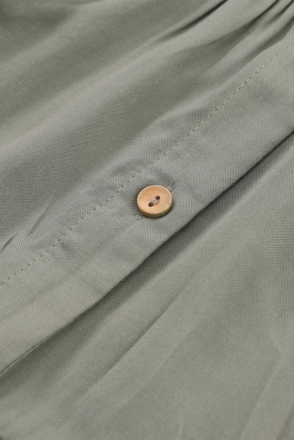 Green Plus Size Ruffle Tiered Split Neck Shirt-Plus Size-MomFashion