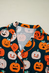 Orange Halloween Pattern Short Sleeve Shirt Pajama Set-Loungewear & Sleepwear/Sleepwear-MomFashion