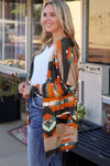 Orange Western Tribal Aztec Print Cardigan-Tops-MomFashion