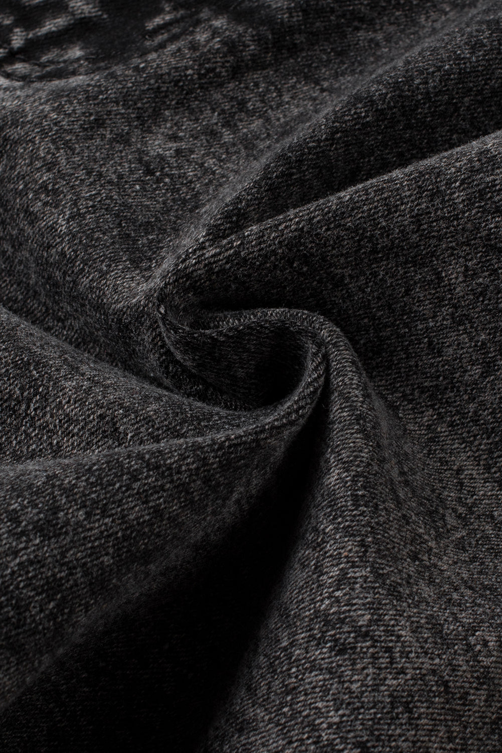 Black Vintage Washed Frilled High Waist Denim Shorts-Bottoms-MomFashion