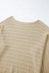 Apricot Lantern Sleeve Eyelets Textured Knit Sweater-Tops-MomFashion