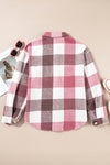 Plaid Color Block Buttoned Long Sleeve Jacket with Pocket-Outerwear-MomFashion