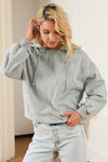 Gray Active Patchwork Detail Warm Winter Hoodie-Tops-MomFashion