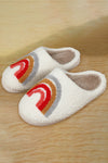 White Rainbow Plush Winter Home Slippers-Shoes & Bags-MomFashion