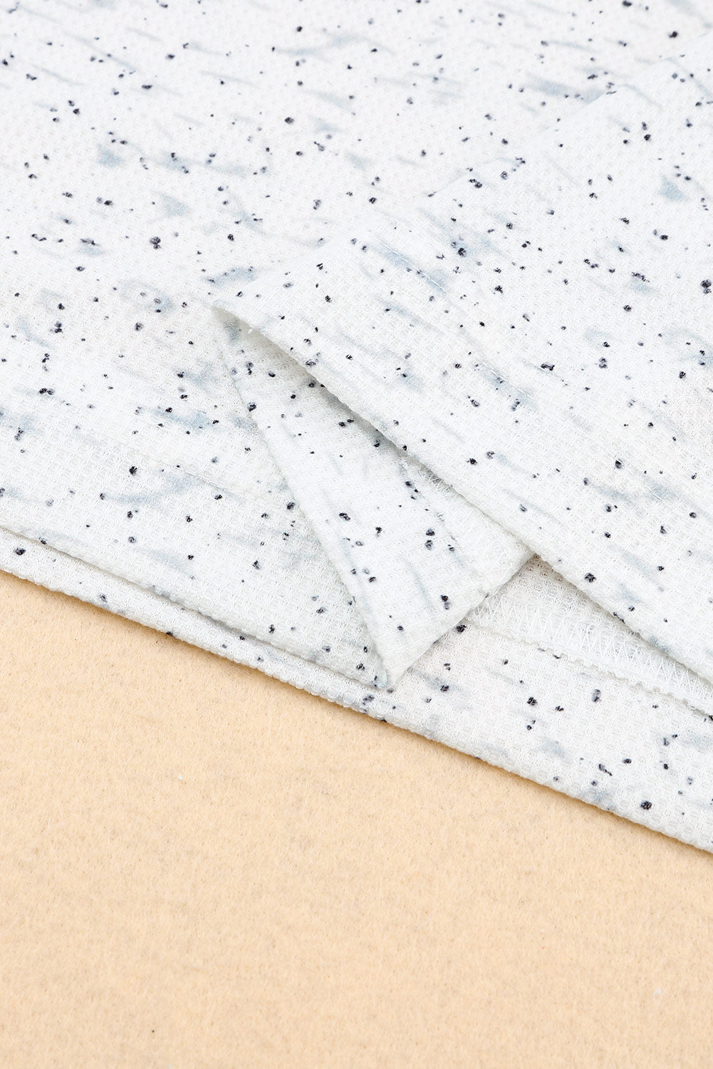 Gray Slouchy Heather Rib Knit Long Sleeve Henley Top-Tops-MomFashion