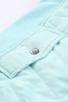 Sky Blue Zip-up Side Pockets Puffer Vest-Outerwear-MomFashion