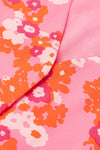 Pink Floral V Neck Short Ruffle Tiered Dress-Dresses-MomFashion