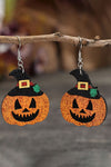 Gold Flame Halloween Pumpkin Dangle Earrings-Accessories-MomFashion