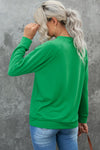 Green St Patricks LUCKY Chenille Embroidered Graphic Sweatshirt-Graphic-MomFashion