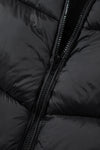 Black Sleek Quilted Puffer Hooded Vest Coat-Outerwear-MomFashion