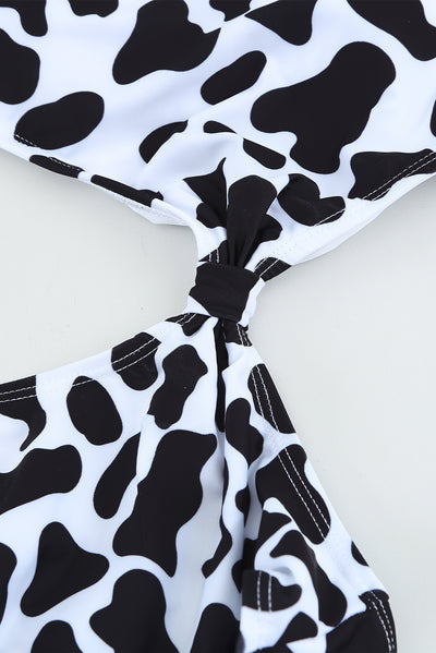 Cow Animal Print One-piece Swimsuit-Swimwear-MomFashion