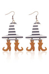 Multicolour Halloween Striped Witch Hat & Boots Earrings-Accessories-MomFashion