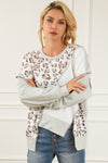 Asymmetrical Leopard Texture Splicing Loose Sweatshirt-Tops-MomFashion