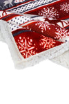 Fiery Red Christmas Elk Print Reversible Sherpa Fleece Blanket 130*150cm-Accessories-MomFashion