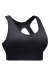 Black Ribbed Hollow-out Racerback Yoga Camisole-Activewear-MomFashion