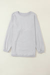 Light Grey Ribbed Corded Oversized Sweatshirt-Tops-MomFashion