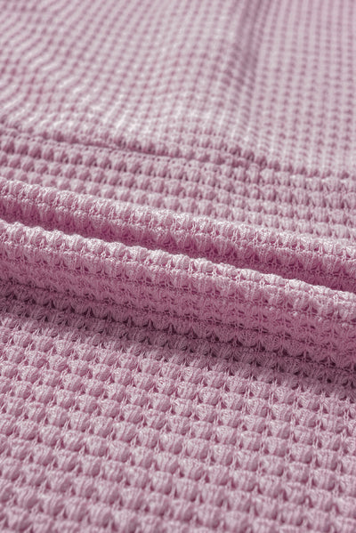 Plus Size Hooded Waffle Knit Top-Plus Size-MomFashion