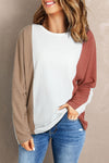 Apricot Colorblock Dolman Knit Top-Tops-MomFashion