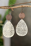 Apricot Colorblock Cut-Out Water Drop Hook Earrings-Accessories-MomFashion
