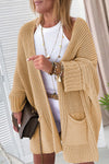 Apricot Oversized Fold Over Sleeve Sweater Cardigan-Tops-MomFashion