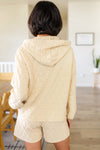 Beige Quilted V Neck Hoodie Drawstring Shorts Set-Loungewear-MomFashion