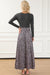 Black Long Sleeve Fitted Bodice Leopard Maxi Dress