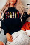 Black Spooky Season Halloween Fashion Graphic Sweatshirt-Graphic-MomFashion