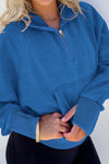 Bluing Plus Size Mineral Wash Zip up Hoodie-Plus Size-MomFashion