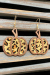 Brown Animal Print Pumpkin Shape Drop Earrings-Accessories-MomFashion