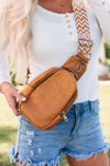 Brown Faux Leather Zipped Crossbody Chest Bag-Shoes & Bags-MomFashion