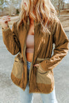 Brown Stitching Quilted Drawstring Jacket-Outerwear-MomFashion