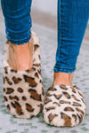 Camel Leopard Print Fuzzy Home Slippers-Shoes & Bags-MomFashion