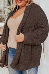 Chicory Coffee Open Front Knit Plus Size Cozy Cardigan-Plus Size-MomFashion