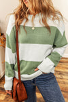 Colorblock Loose Sleeve Knit Sweater-Tops-MomFashion