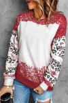 Fiery Red Tie Dye Leopard Drop Shoulder Sweatshirt-Tops-MomFashion