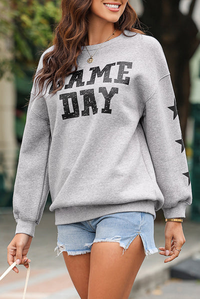 Game Day Graphic Sweatshirt-Tops-MomFashion