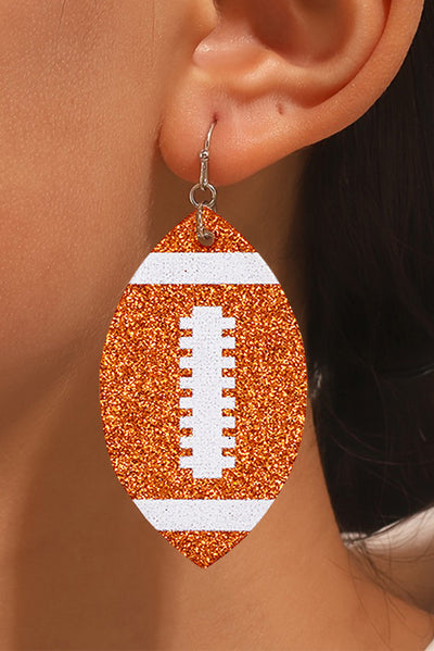 Grapefruit Orange Sequin Rugby Drop Earrings-Accessories-MomFashion