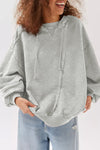 Gray Active Patchwork Detail Warm Winter Hoodie-Tops-MomFashion