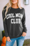 Gray COOL MOMS CLUB Drop Shoulder Sweatshirt-Tops-MomFashion