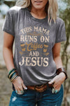 Gray Coffee And Jesus Graphic T-Shirt-Graphic-MomFashion
