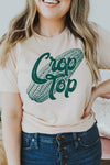 Khaki Corn Crop Top Graphic Tee-Graphic-MomFashion