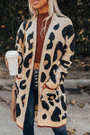 Leopard Animal Print Open Midi Cardigan-Tops-MomFashion