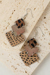Leopard Color Block Layered Drop Earrings-Accessories-MomFashion