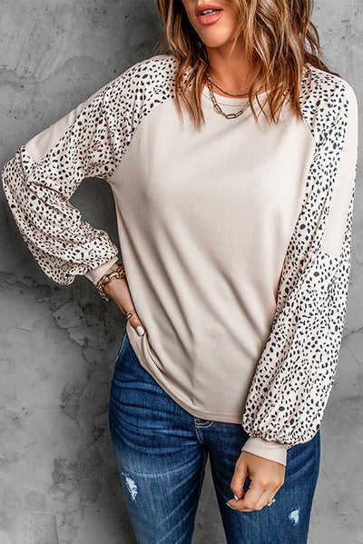 Leopard Print Pullover Top-Tops-MomFashion