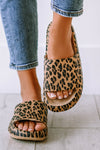 Leopard Print Thick Sole Slip On Slippers-Shoes & Bags-MomFashion