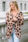 Leopard Printed Open Front Cardigan-Tops-MomFashion