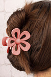 Light Pink Sweet Hollowed Flower Shape Claw Clip-Accessories-MomFashion