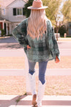 Multicolor Brushed Plaid Pocketed Oversize Shacket-Outerwear-MomFashion