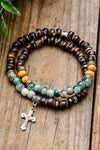 Multicolor Double-Layered Cross Beading Bracelet-Accessories-MomFashion