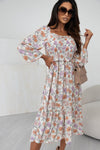 Multicolor Floral Smocked Long Sleeve Pocketed Dress-Dresses-MomFashion